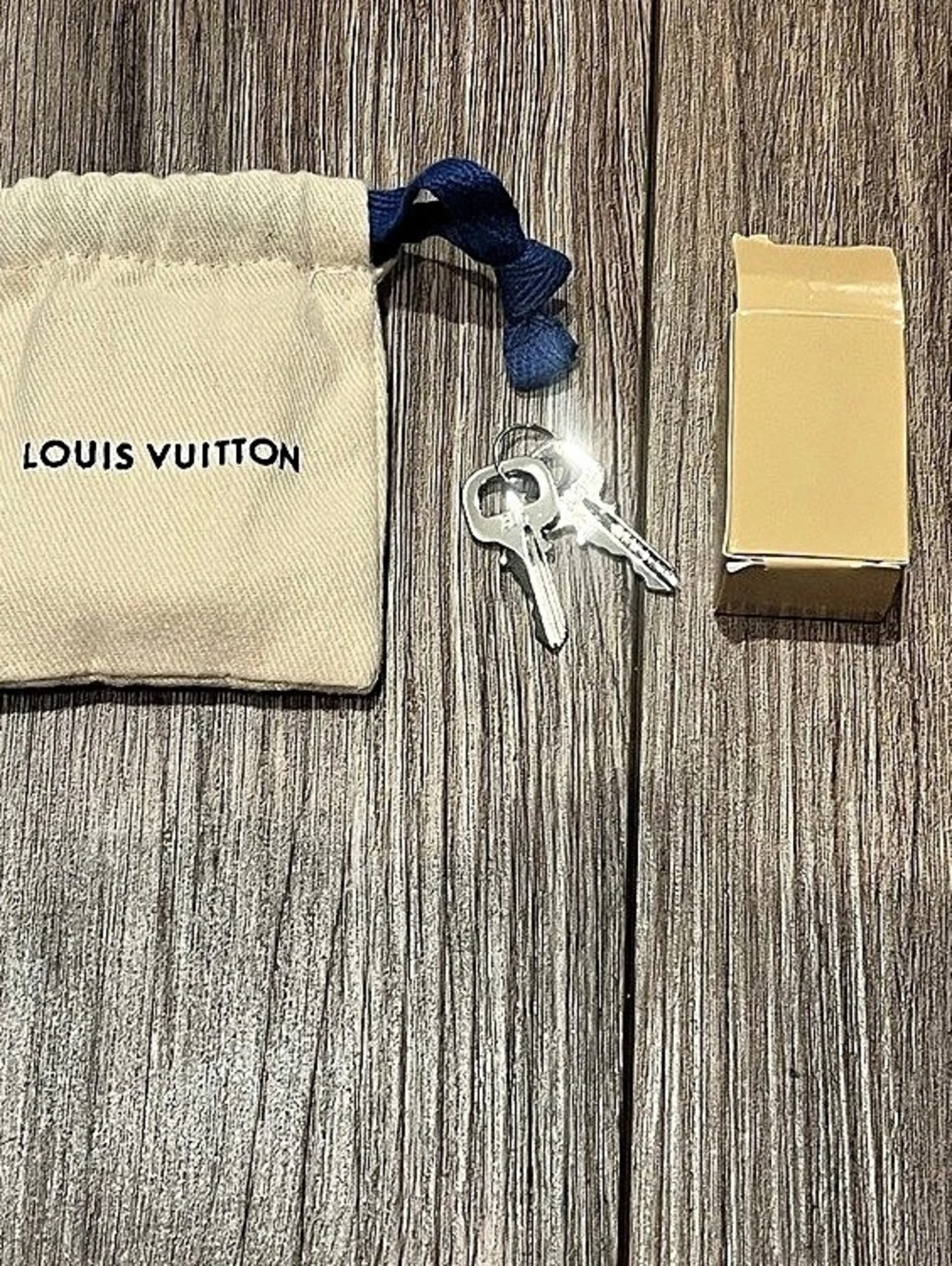 Louis Vuitton Padlock Replacement Keys Set 306 with Dust Pouch, White & Blue